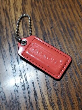 Coach Y2k Orange Patent Leather Hang- Tag